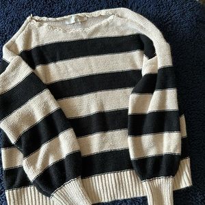 Loft small cream and black sweater